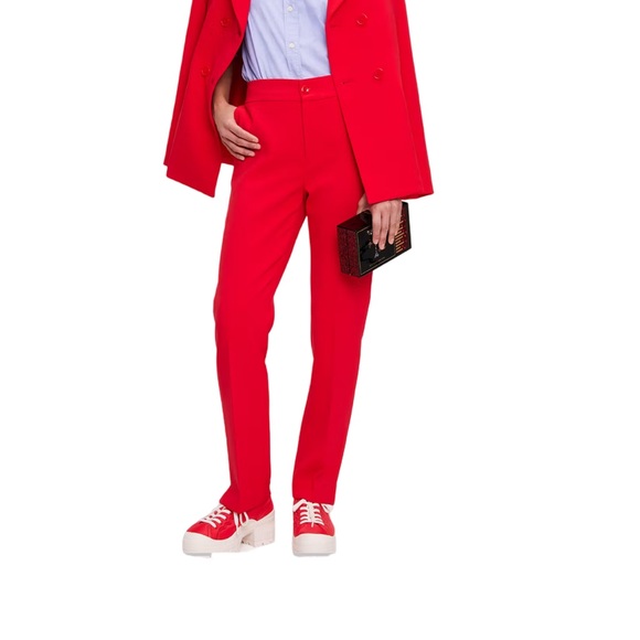 kate spade Pants - Kate Spade Mainline Red Twill Straight Leg Pants NWT Size 14